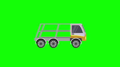 Animation-Des-Trägerwagen-Symbols.-Fahrzeugschleifenanimation-Mit-Alphakanal,-Grüner-Bildschirm.
